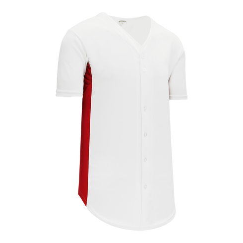 Athletic Knit Full Button Baseball Jersey with Contrast Mesh Inserts (BA1890)